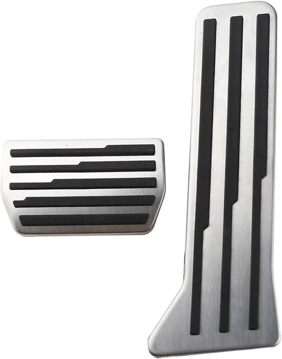 Pedaalhoezen Set - Auto Interieur - Comfortabele Rit - Roestvrij Staal - 2 Stuks - Zilver