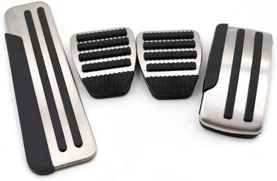 Pedaalhoezen Set - Auto Interieur - Veiliger Rijden - Antislip Oppervlak - Universeel - Zilver Zwart