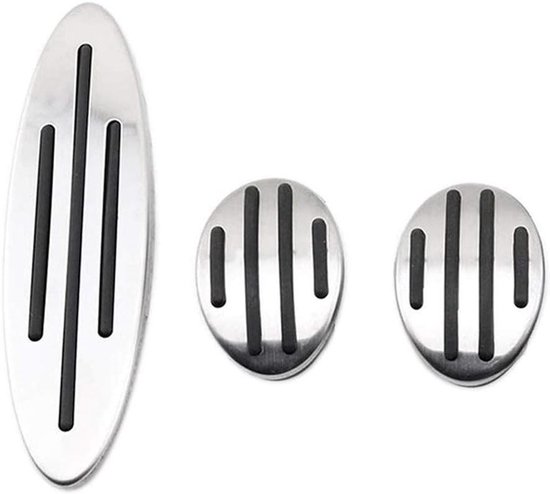 Pedaalhoezen Set - Auto Interieur - Veiliger Rijden - Antislip Rubber - One Size - Zilver