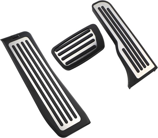 Pedaalhoezen Set - Auto Interieur - Verbeter Rijervaring - Antislip Oppervlak - 3 Stuks - Zilver