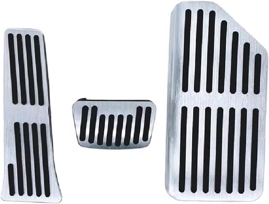 Pedaalhoezen Set - Auto Interieur - Verbeterde Grip - Antislip Ontwerp - 3 Stuks - Zilver
