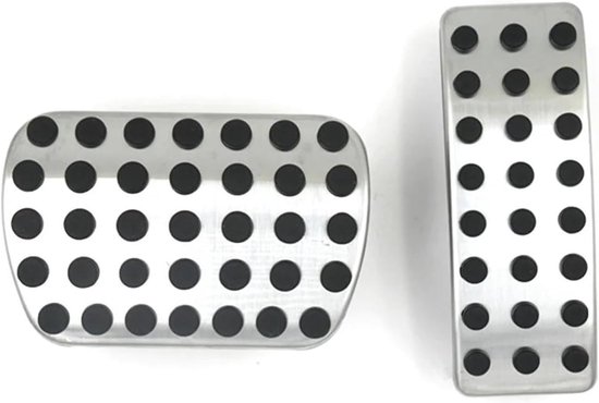Pedaalhoezen Set - Auto Interieur - Verbeterde Grip - Antislip Oppervlak - Roestvrij Staal - Zilver Zwart