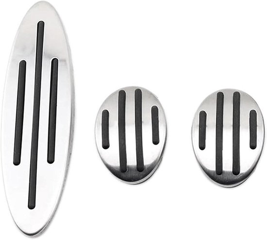 Pedaalhoezen Set - Auto Pedaal Covers - Verbeter Rijcomfort - Antislip Ontwerp - 3 Delig - Zilver