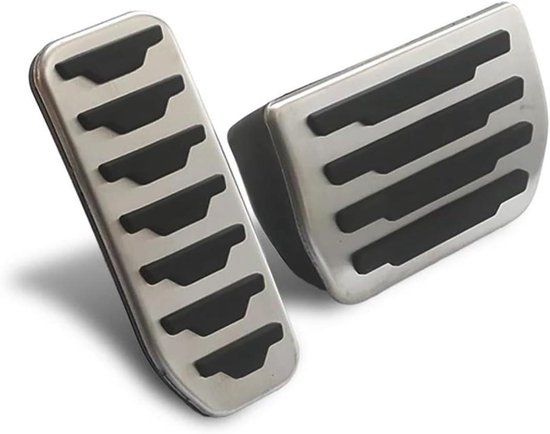 Pedaalhoezen Set - Auto Pedaal Covers - Verbeter Rijervaring - Antislip Roestvrij Staal - Set van 3 - Zilver