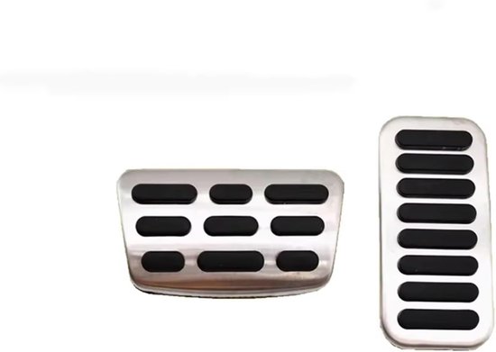 Pedaalhoezen Set - Auto Pedaal Covers - Verbeter Rijervaring - Antislip RVS - Universele Pasvorm - Zilver Zwart