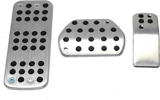 Pedaalhoezen Set - Auto Pedaal Covers - Verbeter Rijervaring - Verhoogt Grip - 3 Delig - Zilver