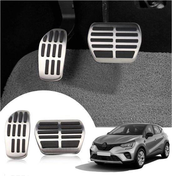 Pedaalhoezen Set - Auto Pedaal Covers - Verbeterde Grip - Aluminium Anti-slip - Automatische Transmissie - Zilver van Merkloos