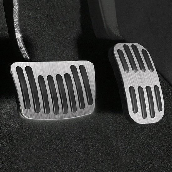 Pedaalhoezen Set - Auto Pedaal Covers - Verbeterde Rijervaring - Antislip Rubber - 23-delig - Zilver