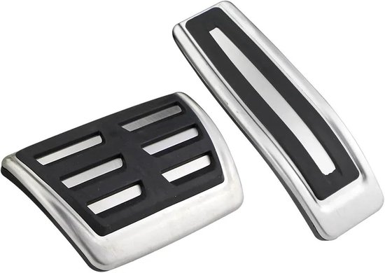 Pedaalhoezen Set - Auto Pedaalhoezen - Verbeter Rijervaring - Roestvrij Staal Rubber - 3 Stuks - Zilver