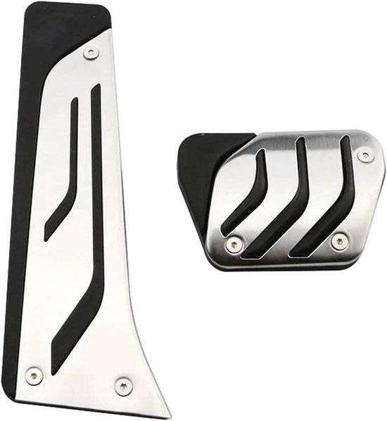 Pedaalhoezen Set - Auto Pedalen - Veilig Rijden - Antislip Ontwerp - 2 Stuks - Zwart Zilver