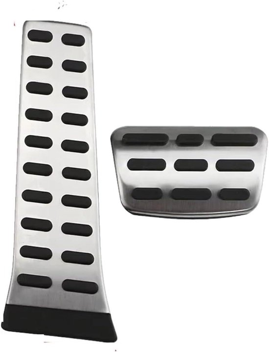 Pedaalhoezen Set - Auto Pedalen - Verbeter Rijervaring - Antislip Rubber - AT zonder rust - Zilver