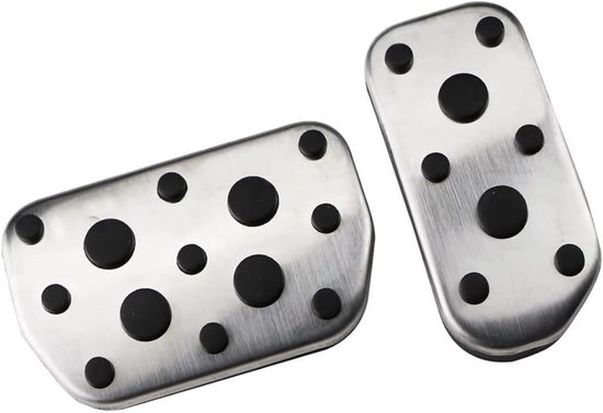 Pedaalhoezen Set - Auto Pedalen - Verbeterde Grip - Antislip Rubber - 3 Delig - Zilver