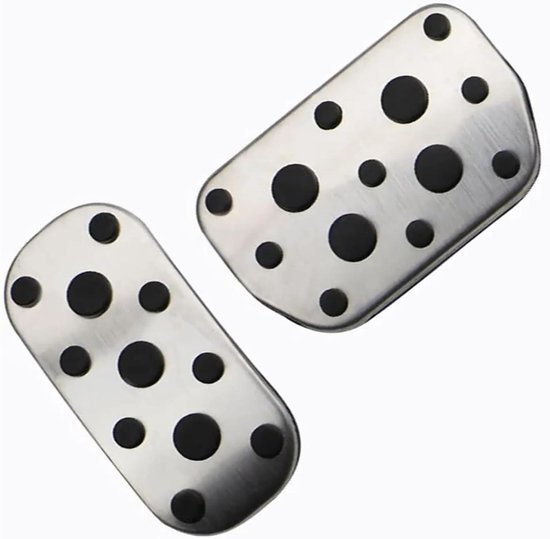 Pedaalhoezen Set - Auto Pedalen - Verbeterde Grip - Duurzame Rubber Constructie - 3 Delig - Zwart Zilver