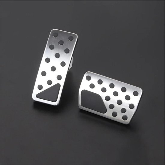 Pedaalhoezen Set - Auto Voetpedalen - Veiliger Rijden - Antislip Oppervlak - 2 Stuks - Zilver