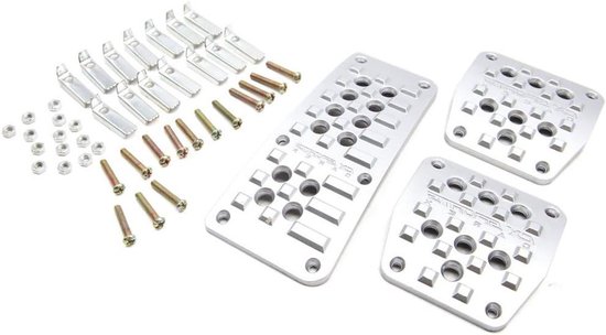 Pedaalhoezen Set - Auto Voetpedalen - Verbeterde Grip - Antislip Oppervlak - 3 Delig - Zilverkleurig