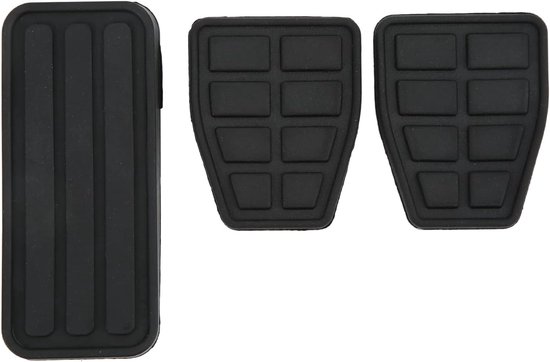 Pedaalhoezen Set - Koppeling Rem Gas - Auto Rijden - Flexibel Slijtvast Rubber - 3 Stuks - Zwart