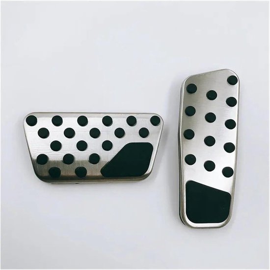 Pedaalkappen Set - Auto Pedalen - Verbeterde Grip - Antislip Ontwerp - One Size - Zwart Zilver