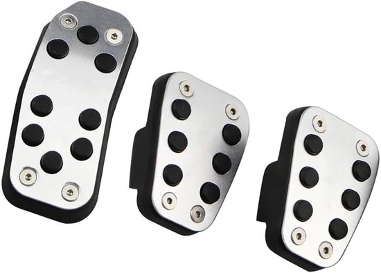 Pedaalkussens Set - Auto Pedaal Covers - Verbeterde Rijervaring - Antislip Aluminium - MT/AT Opties - Zilver Zwart