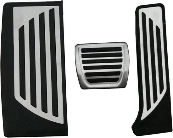 Pedaalrubbers Auto - Antislip Pedalen - Veiliger Rijden - Roestvrij Staal - 3 Stuks - Zwart