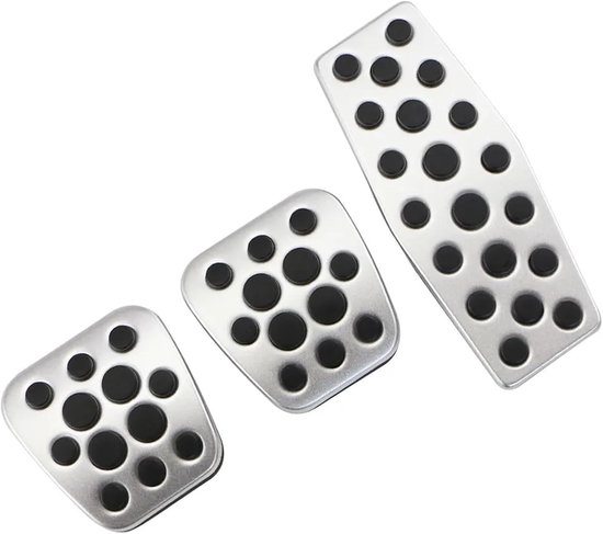Pedaalrubbers Auto - Antislip Pedalen - Verbeteren Grip - Aluminium Rubber - 3 Stuks - Zwart