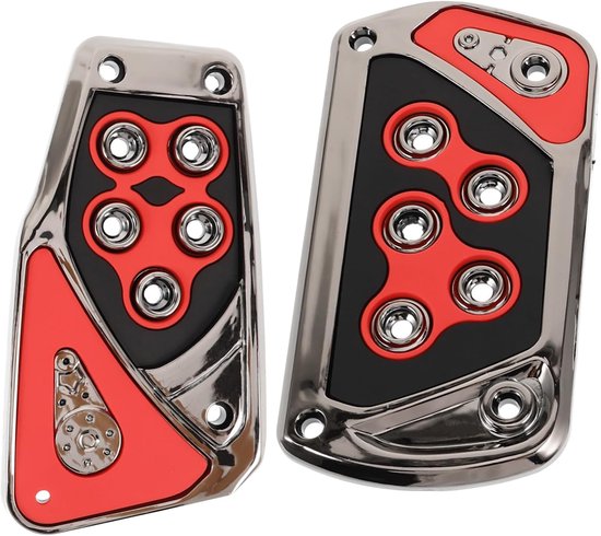 Pedaalrubbers Auto - Rem en Gas - Veiliger Rijden - Antislip Ontwerp - 14 x 7 cm - Rood