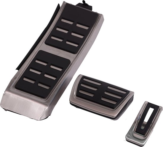 Pedalen Set - Auto Accessoires - Verbeteren Rijervaring - Antislip Oppervlak - 3 Delig - Chroom Zwart