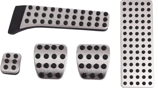 Pedalen Set - Auto Interieur - Verbeterde Grip - Roestvrij Staal - 5 Delig - Zilver van Merkloos