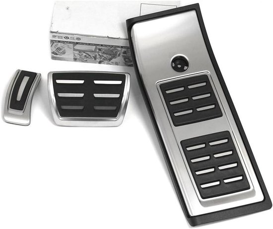 Pedalen Set - Voetsteunen Interieur - Sportieve Look - RVS Met Rubber - Automatische Transmissie - Zilver