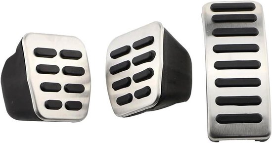 Pedalenhoes Set - Auto Pedaalhoezen - Auto Interieur - Verbeterde Grip - MT 3 Stuks - Zilverkleurig