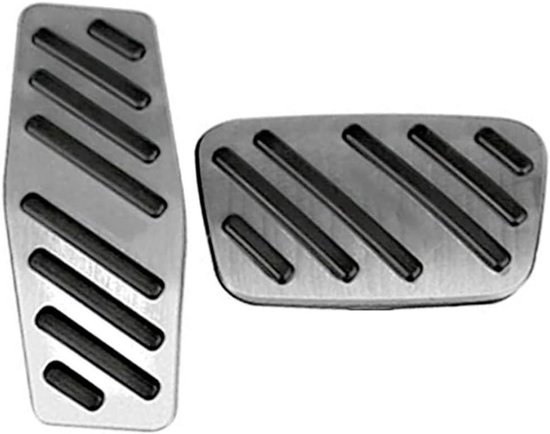 Pedalenhoezen Auto - Pedaalkussens Set - Verbeter Rijcomfort - Vergroot Contactoppervlak - 50 x 10 x 10 cm - Zilver van Merkloos