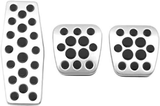 Pedalenhoezen Auto - Pedaalkussens Set - Verbeter Rijcomfort - Vergroot Contactoppervlak - 50x10x10 cm - Zilver van Merkloos