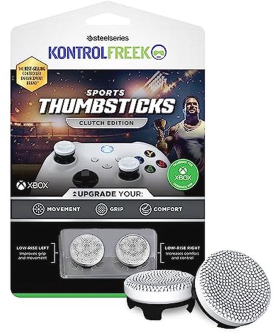 Performance Thumbsticks voor Xbox One en Xbox Series X Controller - 2 Low-Rise Concave, Zwart & Wit van Merkloos