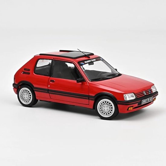 Peugeot 205 GTi 1.9 1991 Vallelunga Rood Model 1/43 Norev van Merkloos