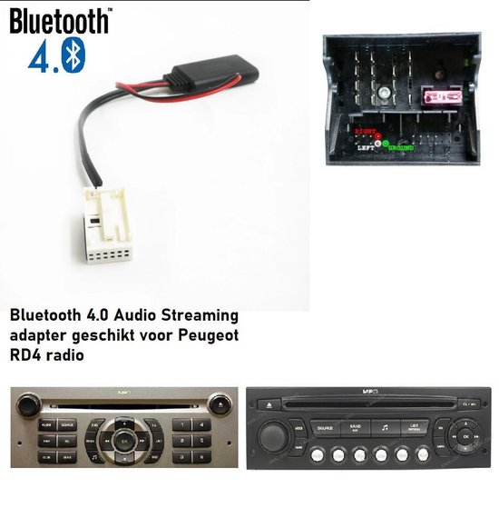 Peugeot 207 307 308 407 607 807 1007 4007 RD4 Bluetooth Streaming Adapter Aux Dongle van Peugeot