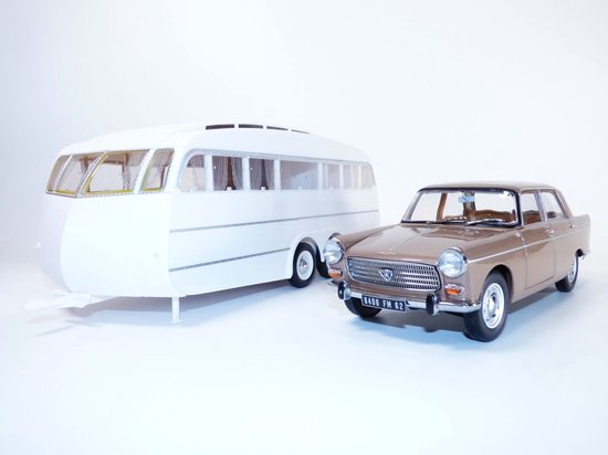 Peugeot 404 + Caravan Hénon 1965 - 1:18 - Norev van Norev