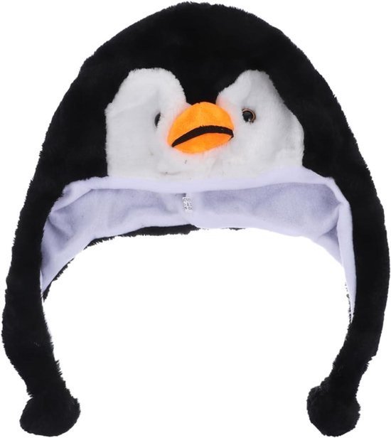 Pinguïn dierenhoed - wintermuts met oorflappen | capuchon in skistijl - voor kinderen en volwassenen