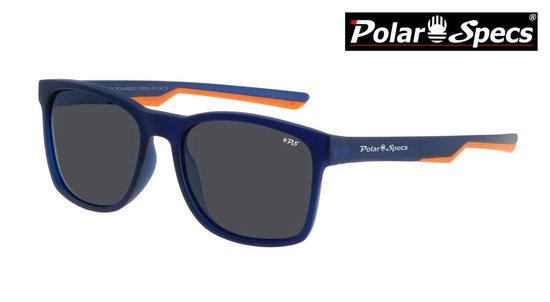 Polar Specs® Polariserende Zonnebril Traveller Sport PS9016 – Mat Blauw/Oranje – Polariserend Zwart – Medium/Large van Pol