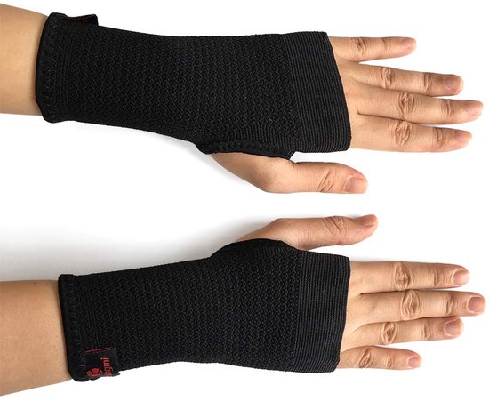 Pols- en palmondersteuning - ideaal voor artritis, gewrichtspijn, peesontsteking, verstuikingen, handinstabiliteit, sport (M-paar)