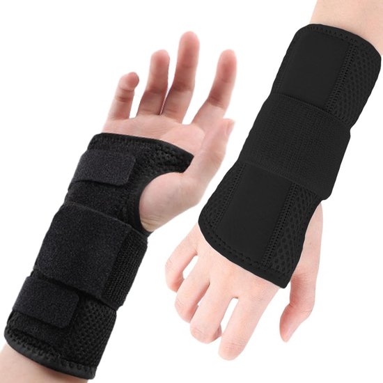 polsbandage, carpaal tunnelsyndroom-rail van metaal, stabiele polssteun, verstelbare spalk, peesschedeontsteking voor mannen en vrouwen, verstuikingen (M)