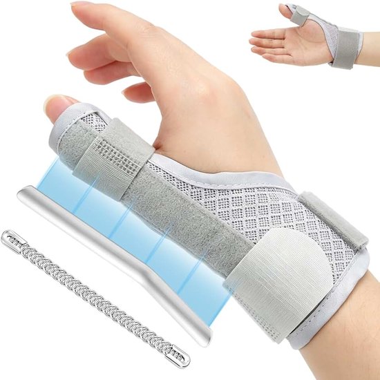 Polsbandage met metalen spalken, bionische carpaal tunnelspalk, verstelbare polssteun voor RSI, peesontsteking, carpaal tunnelsyndroom, spalk voor vrouwen en mannen