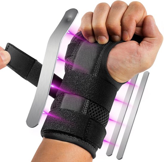 Polsbandage met spalken, duimopening, zacht, voor carpaal tunnelsyndroom