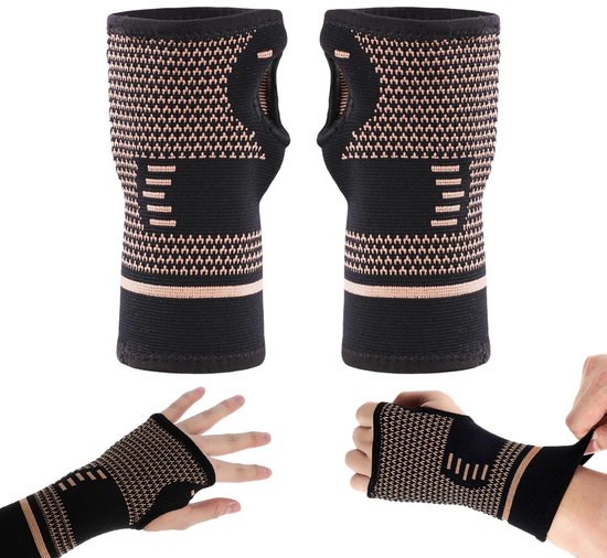 Polsbandage van neopreen met hoge elasticiteit, maat M, 1 paar voor fietsen, springtouw en fitnesstraining