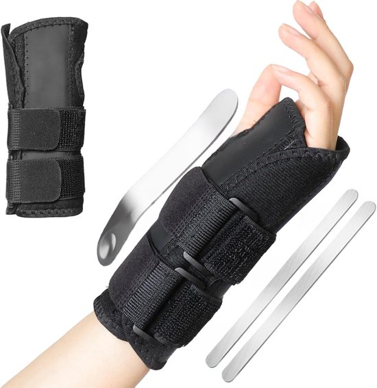 polsbandage voor carpaal tunnel en peesontsteking, verstelbare orthopedische polsbandage met aluminium spalk, elastische ademende band voor verstuikingen en gewrichtspijn