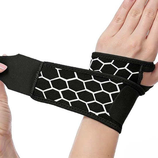 Polsbandage voor ondersteuning, ademende sportcompressiebandage met duimbescherming voor fitness, kantoor en dagelijks gebruik, rechts/links