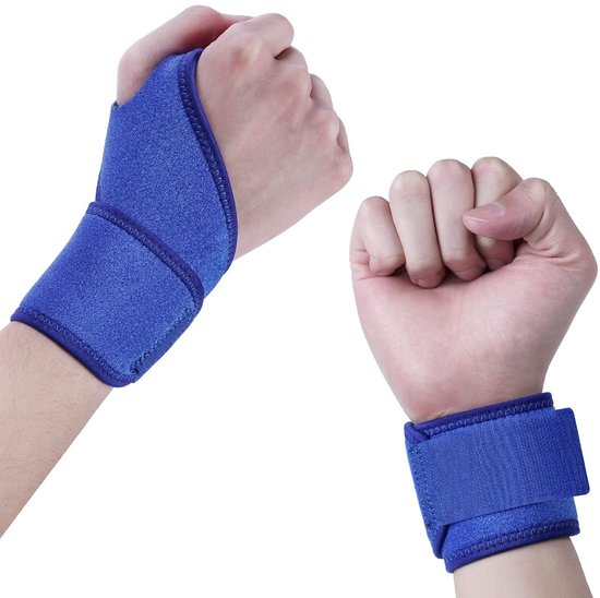 Polsspalk-brace, 2-pack verstelbare polsbrace voor ondersteuning van de linker- en rechterhand, ademende polsband voor sportbescherming/peesontsteking Pijnverlichting/carpale tunnel/artritis(Blauw)
