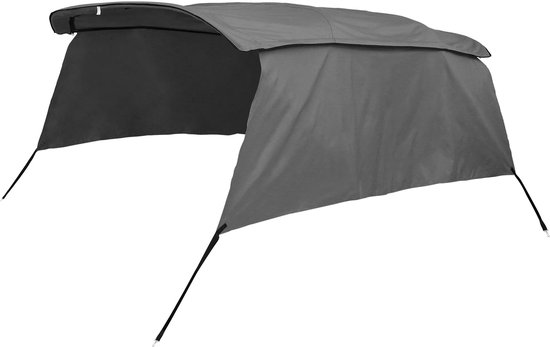 Polyester Bimini Top Canvas Cover 600D Grijs 4 vellen 244 cm L x 137 cm H x 231-244 cm B