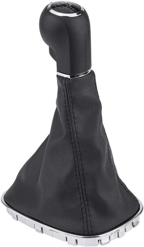 Pomo Cambio Auto - Manopola Leva Cambio - Vervangen Versnellingspook - Met 5-Versnellingen Aanduiding - 26.5 cm - Zwart en Zilver van Merkloos