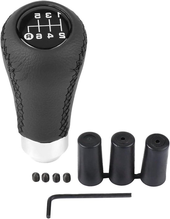 Pookknop 6 Versnellingen - Schakelknop Auto - Auto Interieur Upgrade - Universele Compatibiliteit - 3 Slangen Inbegrepen - Rood Zwart