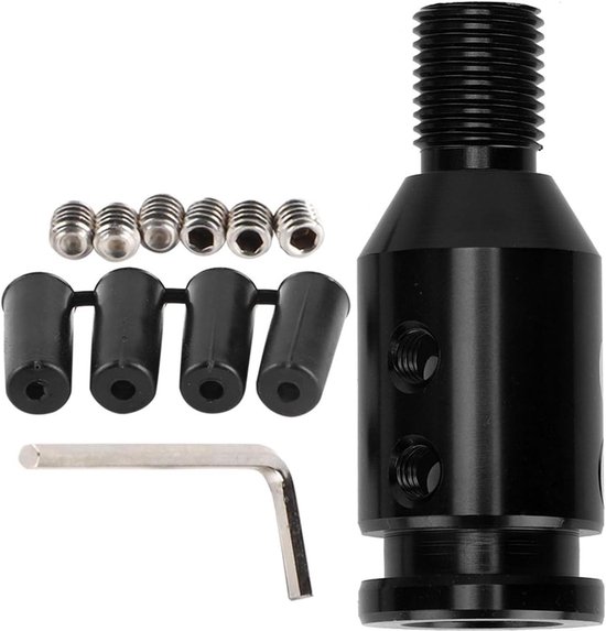 Pookknop Adapter - Schakelknop Adapter - Universele Montage - Hoogwaardig Aluminium - 12x1.25 Pitch - Zwart