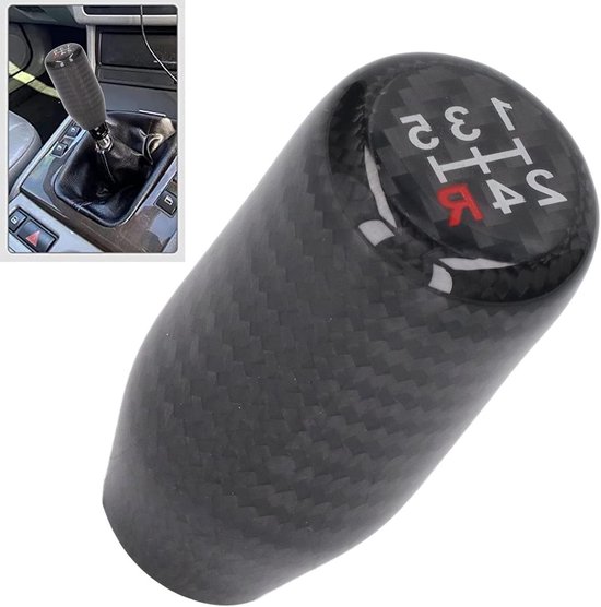 Pookknop Auto - Schakelpook Hoes - Interieur Upgraden - Koolstofvezel Textuur - 5 Versnellingen - Zwart